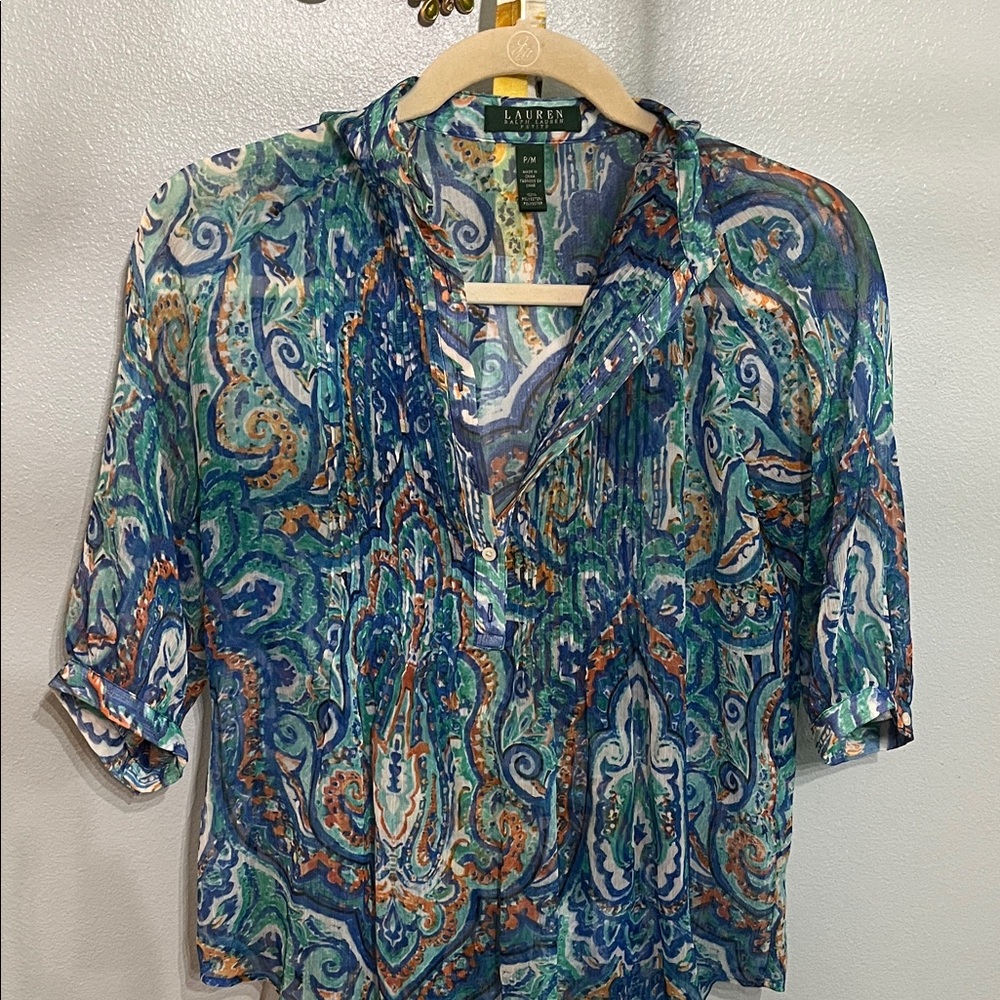 Lauren Ralph Lauren Multicolor Paisley Top